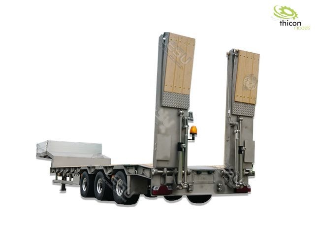 1:14 low loader trailer 3-axle with hydraulic ramps