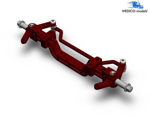 Aluminum front axle red RAL3011