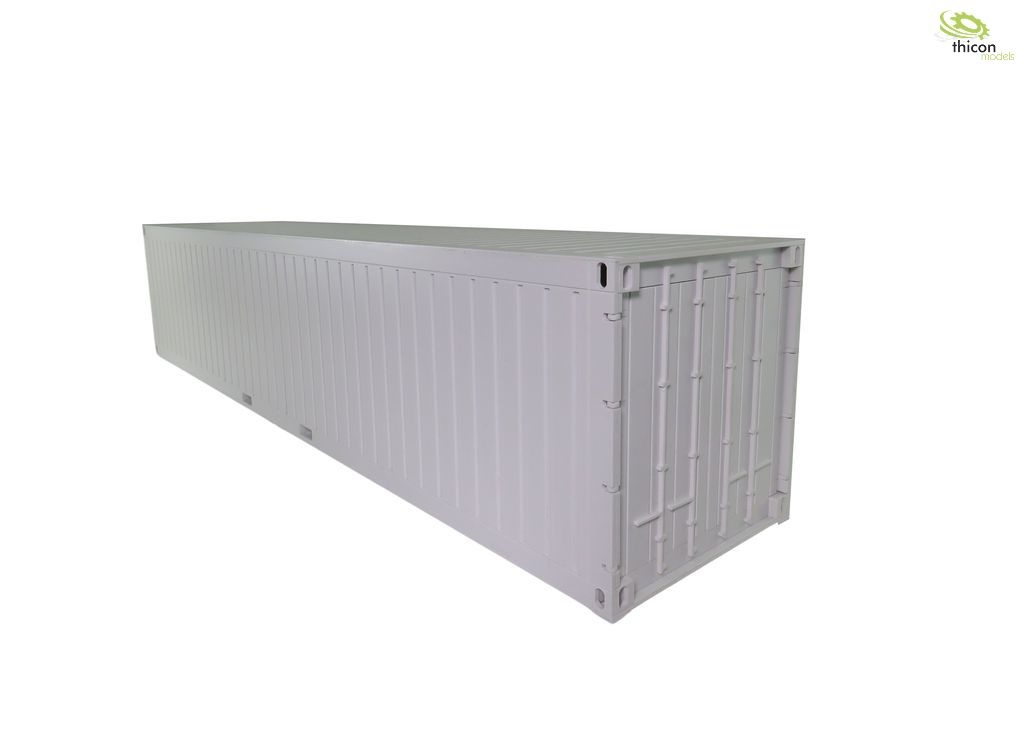 1:14 40-feet Container mit Tür aus Kunststoff weiß, Bausatz