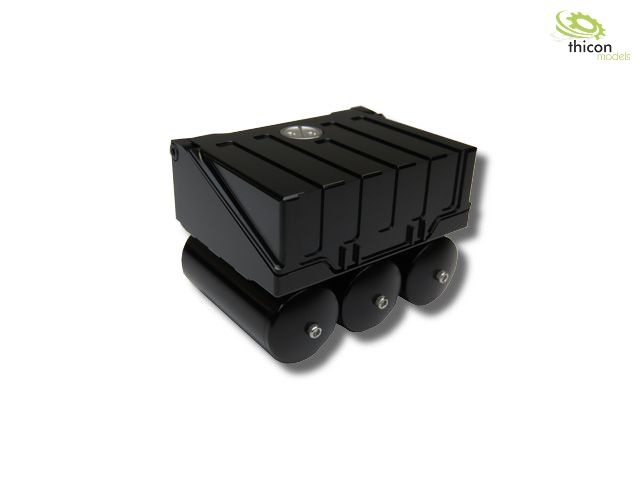 1:16 Battery box made of aluminum black with compressed air