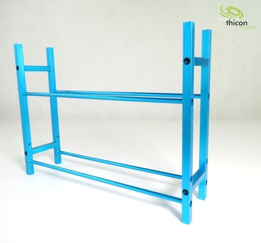 Blue metal pallet rack