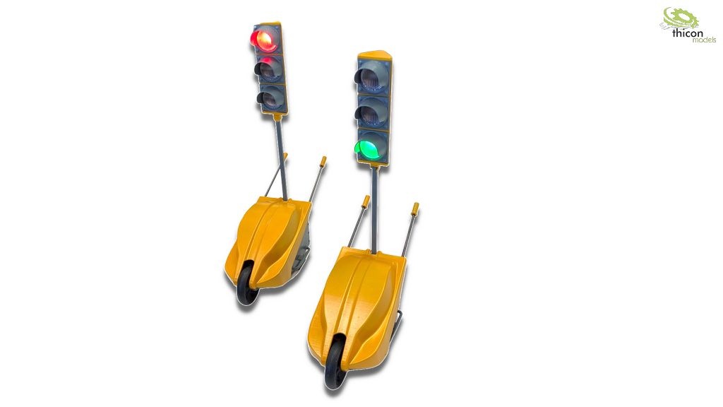 1:14 yellow construction site traffic light set with radio